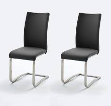 Esstisch stühle stuhl klassiker stuhl leder leder esszimmer stühle hausrat möbel furniture dann sind stühle mit schwarzem leder eine kontrastreiche option zum hellen marmortisch. 2 X Stuhl Arco Schwarz Freischwinger Leder