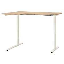 Mange debout et 2 tabourets hauts blanc but. Bekant Bureau D Angle Gch Assis Debout Plaque Chene Blanchi Blanc 160x110 Cm Ikea