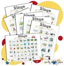 un bingo pour les voyages en voiture jeux de voyage enfants lilas coloriages