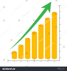 Cryptocurrency Growth Chart Graph Showing Bitcoin Stock