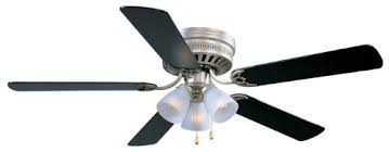 Design House 156018 Flush Mount 5 Black Blades Ceiling Fan With 50 Watts Light Satin Nickel Blinkee Com
