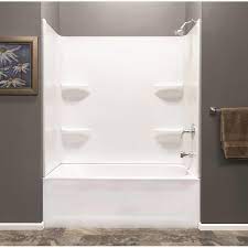 Find the best selection of tub surround shower walls and get price match if you find a lower price. Style Selections 54x30 White 2 Piece Bathtub Shower Kit Common 54 In X 54 In Actual 54 In X 54 In In The Bathtub Shower Combination Department At Lowes Com