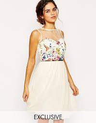 Un large choix à portée de main ! Weisses Skaterkleid Mit Blumenmuster Von Little Mistress 67 Asos Lookastic