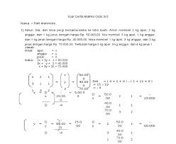 Inilah rekomendasi tentang contoh soal pilihan ganda integral dan pembahasan kelas 11. Contoh Soal Penjumlahan Matriks Dalam Bentuk Cerita Pilihan Berganda Lembar Jawaban