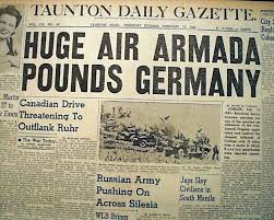 The horizontal line signifies the horizon, the vertical lines show the times of sunrise and sunset. 1945 Bombing Of Dresden Germany Rarenewspapers Com