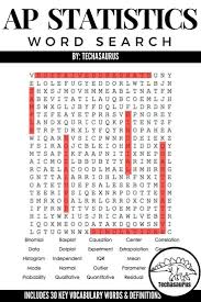 Ap Statistics Vocabulary Need A Fun Activity For Teaching Statistics Vocabulary This Math Workshee In 2020 Ap Statistics Learning Math Science Vocabulary Activities