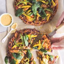 Spiced Chicken And Mango Pizzas With Curry Mayo By Nadia Lim Nadialim Com Chicken Spices Recipes Healthy Recipes