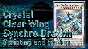Additionally, when a synchro summoned crystal clear wing synchro dragon is sent to the graveyard by your opponent's card, you can add a wind so not only can you make crystal clear wing synchro dragon immune to monster effects and negate a spell or trap card, but you also get. Yu Gi Oh Crystal Clear Wing Synchro Dragon Testing Its Script Before Release Edopro Youtube