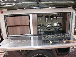All of these kitchens are powder coated and can be mounted into just about any existing trailers. Camping Trailer Diy Camper Trailers Camper Trailer Tent