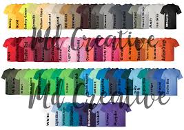 Every Color Digital File Shirt Color Chart Gildan 5000
