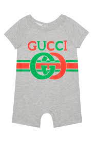 Gucci Logo Graphic Romper Gucci Cloth Pakaian Anak Anak Pakaian