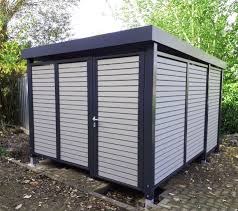 Einhausung Mit Wpc Lattung Stahlcarport Carport Einhausung