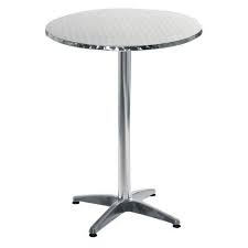 Euro Style Allan Round Stainless Steel Pub Table Pub Table Bar Height Dining Table Outdoor Bar Table