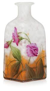 Art Nouveau Bottle Glass Vase By Daum France Art Glass Vase Glass Art Vintage Art Glass