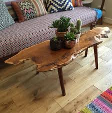 Mid Century Walnut Live Edge Coffee Table Live Edge Coffee Table Wood Slab Table Diy Furniture Plans