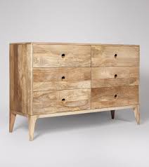 Nyhavn Scandi Style Double Dresser In Natural Mango Wood Mango Wood Furniture Natural Wood Dresser Dresser Minimalist