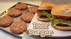 Adding a bit of water to the mixture ensures that the patties stay deliciously moist as they cook to well done.you might also like these popular burger . Homemade Beef Patty Resep Beef Burger Youtube
