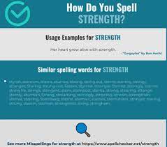 Legal, logical, or moral force. Correct Spelling For Strength Infographic Spellchecker Net