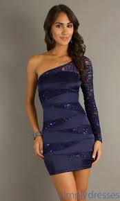 Short One Sleeve Dress Navy Homecoming Dresses Simply Dresses Prom Dresses Short Formal Dresses Short One Sleeve Dress