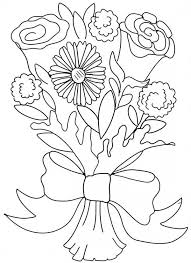 A flower of blue color: Carnation And Rose Flower Bouquet Coloring Page Coloring Sun