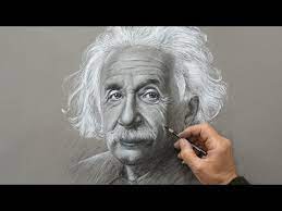 Along the horizontal line, draw two circles. Drawing Albert Einstein Youtube