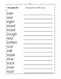 One such data type, the list, is convenient in that it allows the organization of data. Alphabetize The Words With R Worksheets