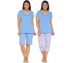 carole hochman floral blossoms cotton jersey 3 piece pajama set qvc com