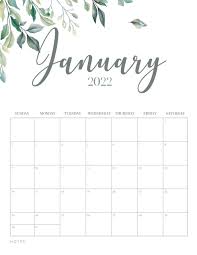 free printable january 2022 calendars world of printables