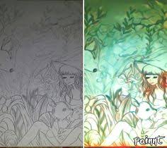  Art Drawing Gambar Sketsa Wajah Anime Fantasy Lukisan Tato Geisha Coloring Adult Manga Dongeng