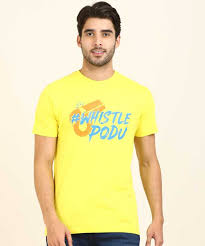 The Souled Store Printed Men Round Neck Yellow T Shirt Buy