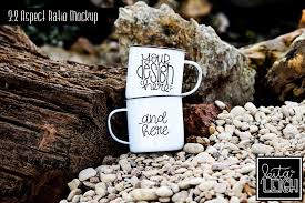 Two White Campfire Mug Beach Camping Mockup 200926 Outdoors Design Bundles Beach Camping Traveling By Yourself Mugs