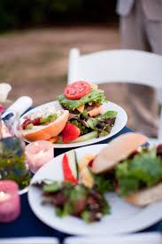 Melody Adam S August Wedding Twelve Baskets Catering Gourmet Burger Bar Burger And Fries Catering Food