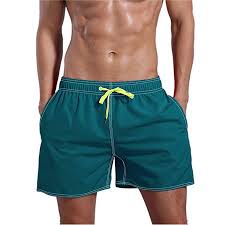 Swim Shorts Swim Trunks Mens Bathing Suits Elastic Waist Drawstring Shorts Pants Swimwear Beachwear Underwear Board Shorts