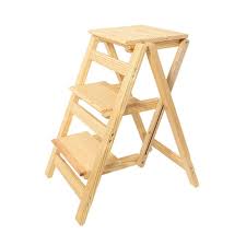 Wooden 3 tier step ladder. Wood Step Stool Folding 3 Tier Ladder Chair Bench Seat Utility Multi Functional Wooden Step Stools For The Kitchen Decorative Step Stool Fancy Step Stool Buy Online In Andorra At