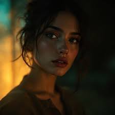 Free Amber Light Portrait Image