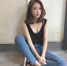 Korean Medium Hairstyle Gaya Rambut Medium Gaya Rambut Warna Rambut