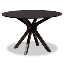 Beautiful extendable dining table demo at ikea. 48 Kenji Wide Round Wood Dining Table Dark Brown Baxton Studio Target
