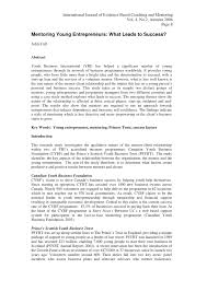 Pdf Mentoring Young Entrepreneurs What Leads To Success