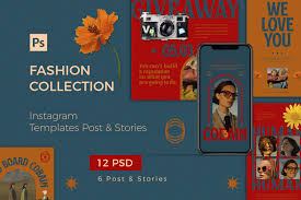 Download Cobain Retro Instagram Post Stories In Social Media Templates On Yellow Images Creative Store PSD Mockup Templates