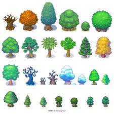 Chickysprout Just A Bunch Of Pixel Trees From Various Old Projects Pixel Art Games Pixel Art Landscape Pixel Art Characters