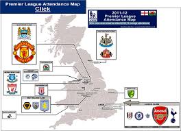 League, teams and player statistics. Map Of Barclays Premier League Teams Premier League Premier League Teams Barclay Premier League