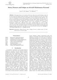 Aerospace engineer workers in malaysia with more years of work experience outperform their counterparts with less experience. Pdf Stress Pressure And Fatigue On Aircraft Maintenance Personal