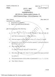 Book how to learn calculus of one variable volume 1 by j.d. Multivariable Calculus 2 2014 2015 B Sc Mathematics Semester 4 Sybsc 2013 Pattern Question Paper With Pdf Download Shaalaa Com