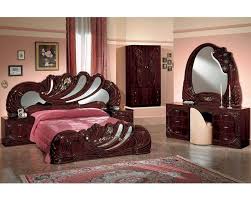 Classic Bedroom Set Mahogany Finish Made In Italy 44b8411m