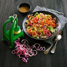 How To Make Sesame Zoodle Salad Summer Squash And Zucchini Recipe Spiralizer Recipes Yummy Salad Recipes