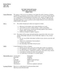 Our Solar System And Seasons Lesson Plan For 6th Grade Lesson Planet