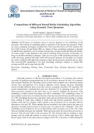 Comparision Of Different Round Robin Scheduling Algorithm