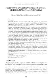 Malaysian code on corporate governance. Pdf Corporate Governance And Financial Distress Malaysian Perspective
