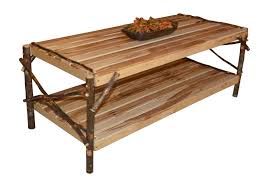 4.5 out of 5 stars. Rustic Hickory Wood Coffee Table With Shelf From Dutchcrafters Amish