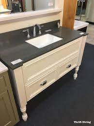 Lagoon 01 bathroom vanity unit on legs, with decorative facade. Upcycled Legs For A Diy Bathroom Vanity Part 1